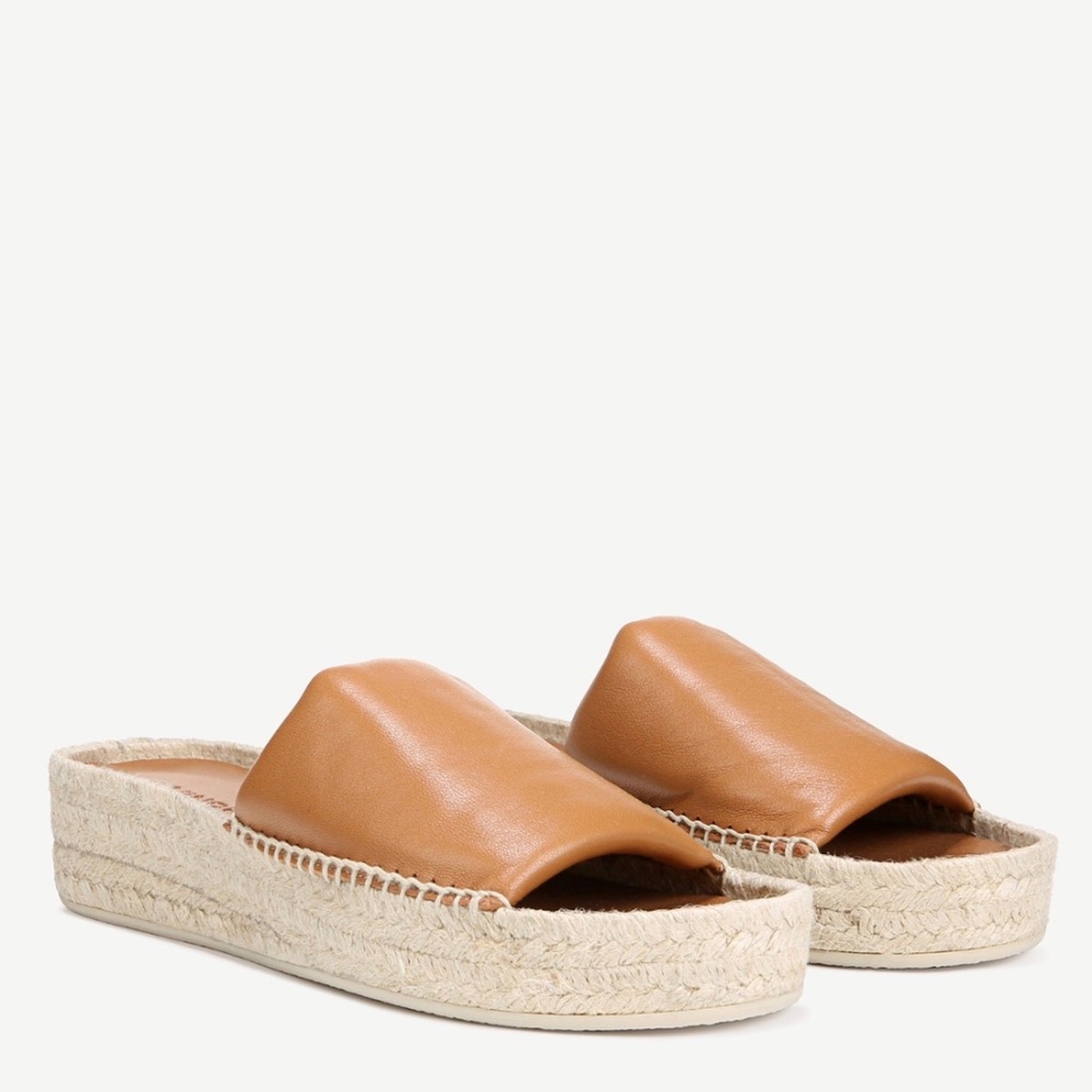 VINCE Leather Platform Slide Sandals "Jesse"
